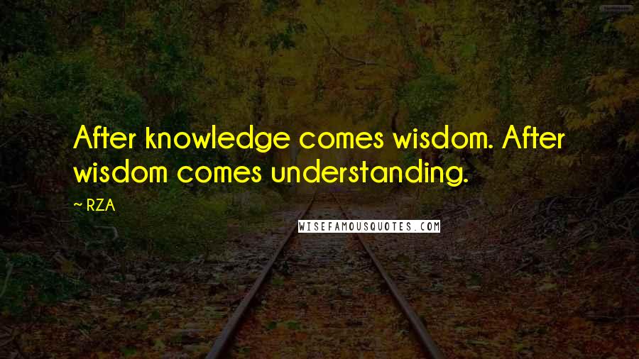 RZA Quotes: After knowledge comes wisdom. After wisdom comes understanding.