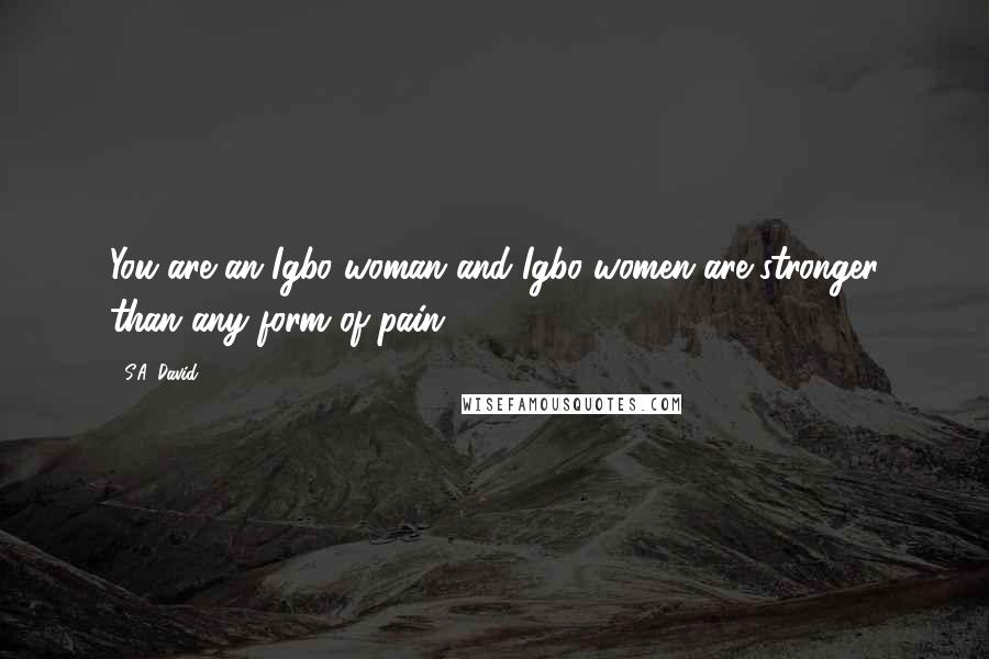 S.A. David Quotes: You are an Igbo woman and Igbo women are stronger than any form of pain.