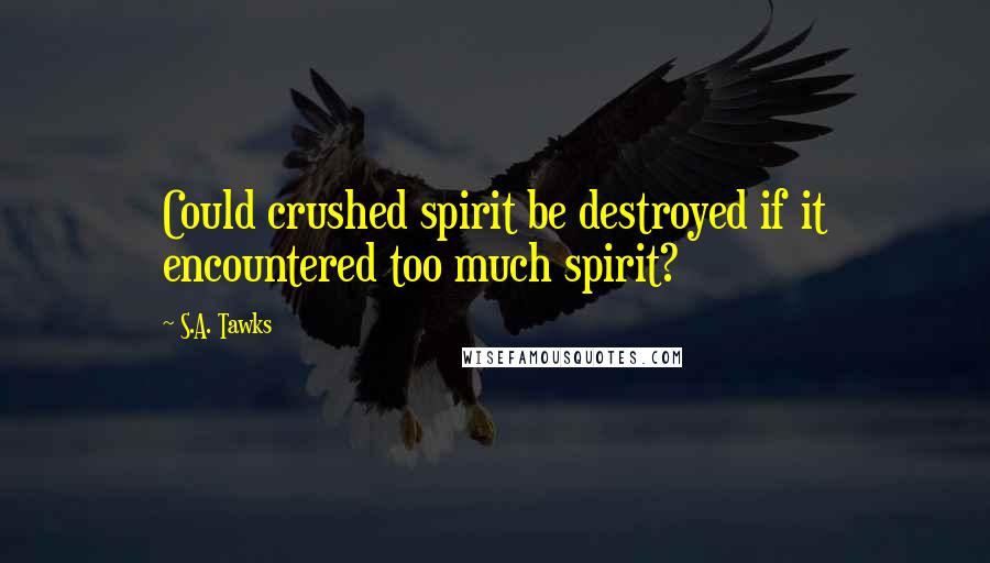 S.A. Tawks Quotes: Could crushed spirit be destroyed if it encountered too much spirit?