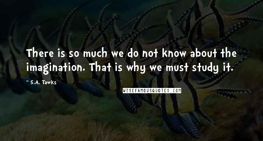 S.A. Tawks Quotes: There is so much we do not know about the imagination. That is why we must study it.