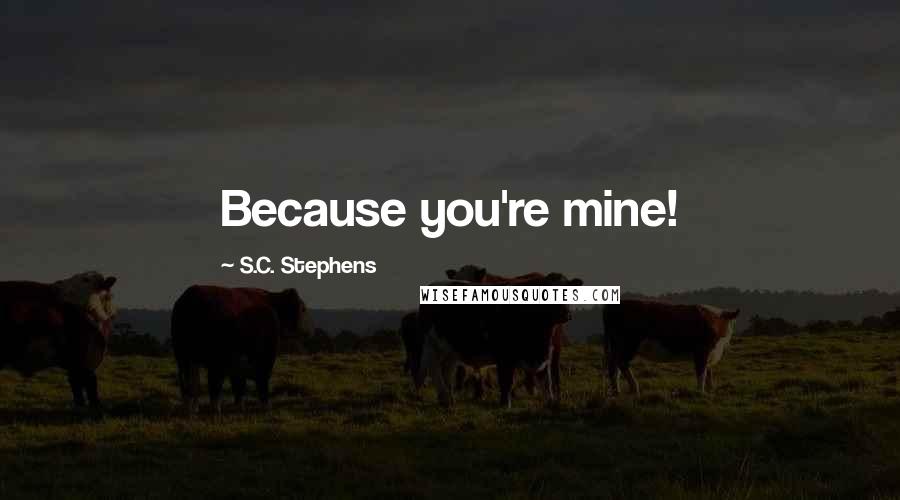 S.C. Stephens Quotes: Because you're mine!