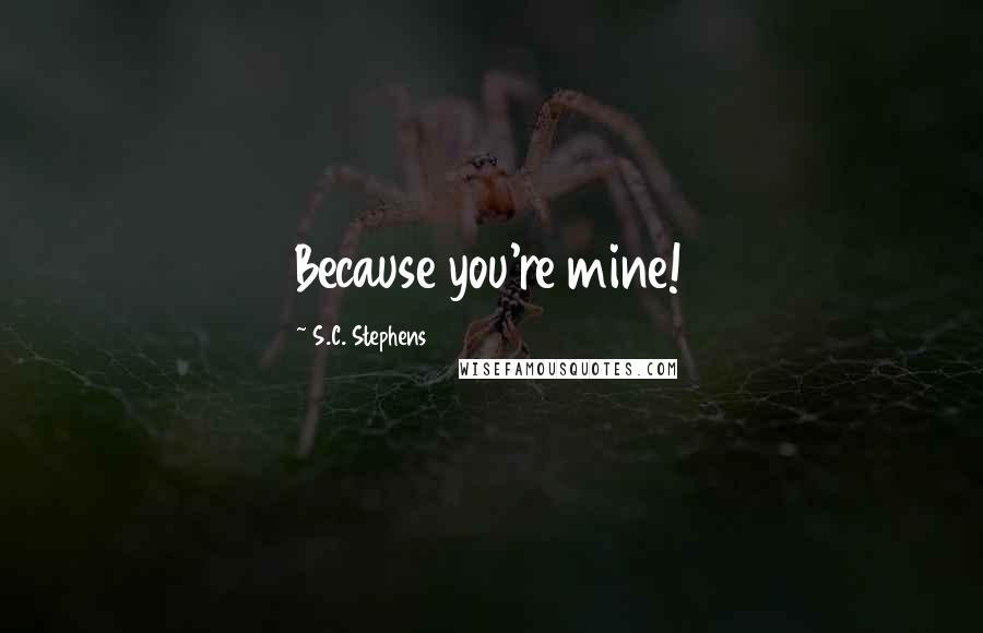 S.C. Stephens Quotes: Because you're mine!