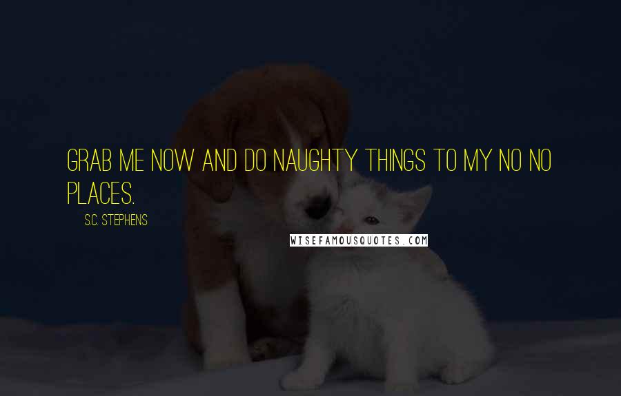 S.C. Stephens Quotes: Grab me now and do naughty things to my no no places.