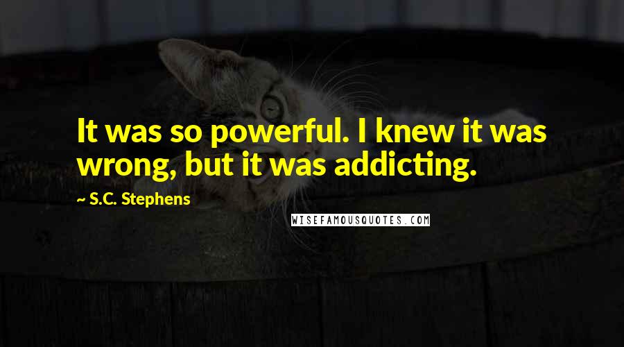 S.C. Stephens Quotes: It was so powerful. I knew it was wrong, but it was addicting.