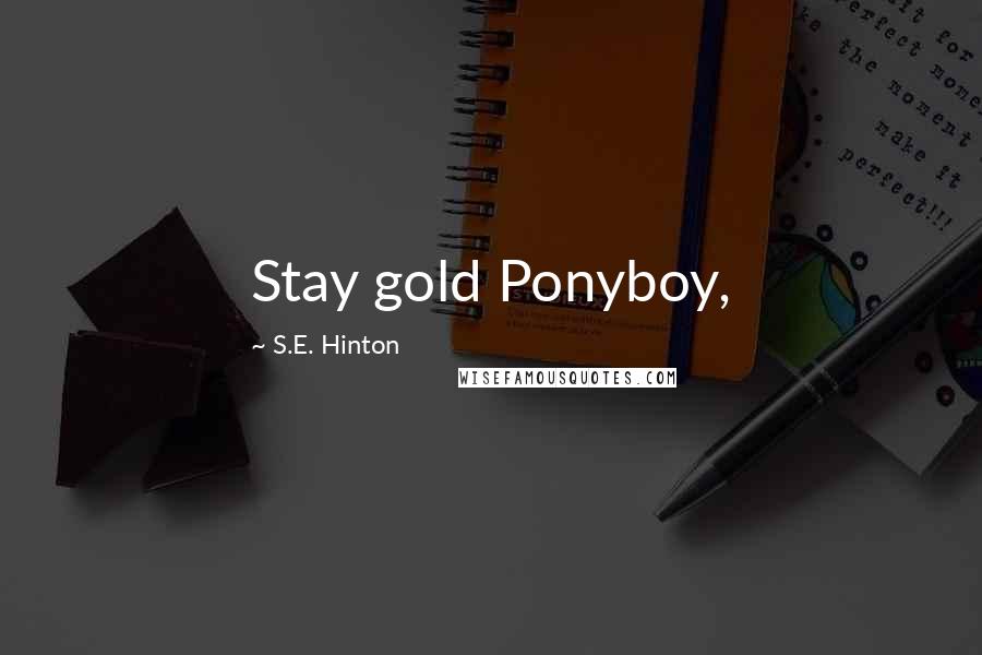 S.E. Hinton Quotes: Stay gold Ponyboy,