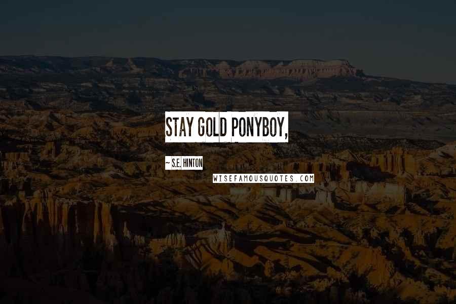S.E. Hinton Quotes: Stay gold Ponyboy,