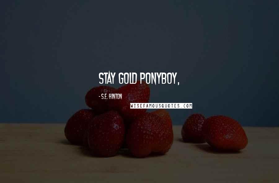 S.E. Hinton Quotes: Stay gold Ponyboy,