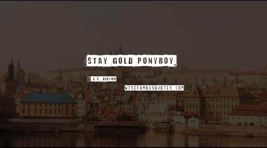 S.E. Hinton Quotes: Stay gold Ponyboy,