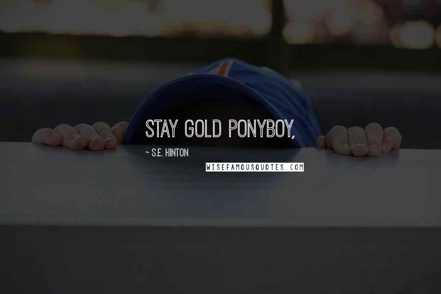 S.E. Hinton Quotes: Stay gold Ponyboy,