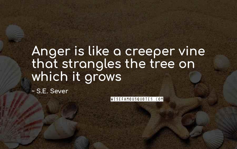 S.E. Sever Quotes: Anger is like a creeper vine that strangles the tree on which it grows