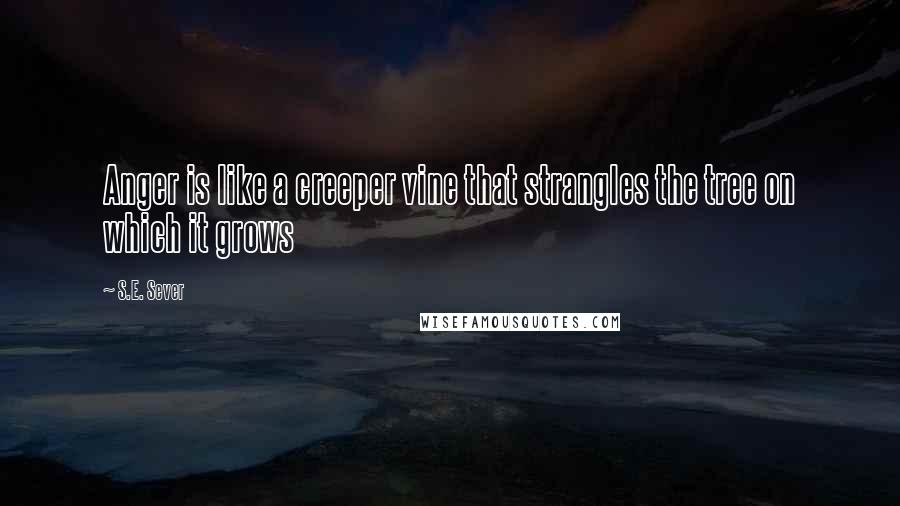 S.E. Sever Quotes: Anger is like a creeper vine that strangles the tree on which it grows