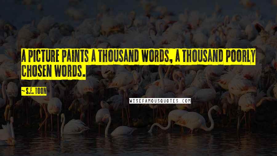 S.E. Toon Quotes: A picture paints a thousand words, a thousand poorly chosen words.