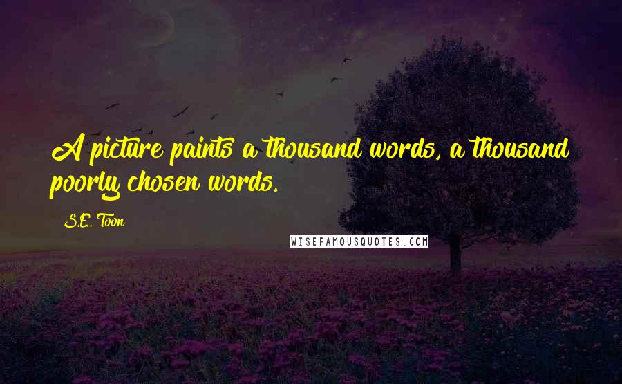 S.E. Toon Quotes: A picture paints a thousand words, a thousand poorly chosen words.