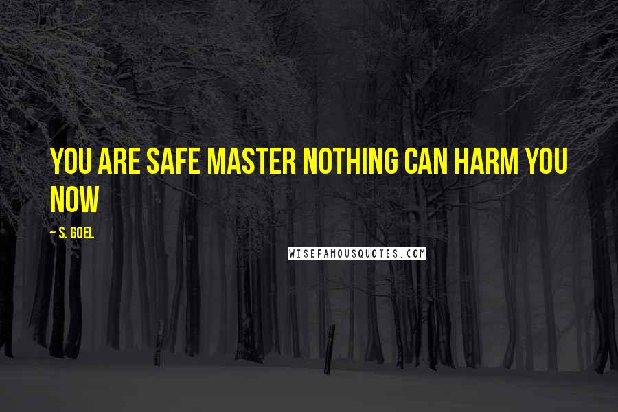 S. Goel Quotes: You are safe master nothing can harm you now