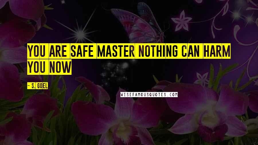 S. Goel Quotes: You are safe master nothing can harm you now