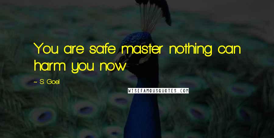 S. Goel Quotes: You are safe master nothing can harm you now