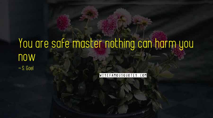 S. Goel Quotes: You are safe master nothing can harm you now
