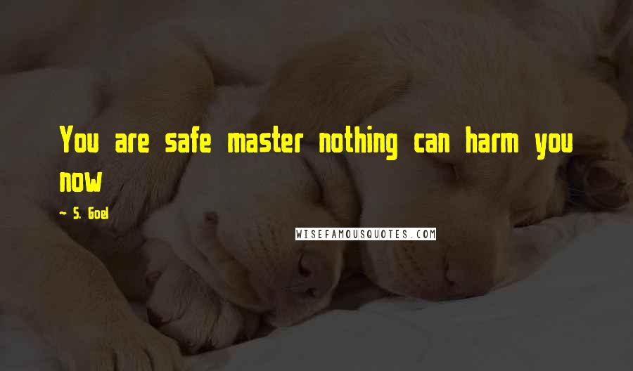 S. Goel Quotes: You are safe master nothing can harm you now