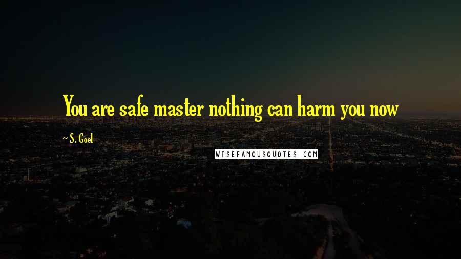 S. Goel Quotes: You are safe master nothing can harm you now