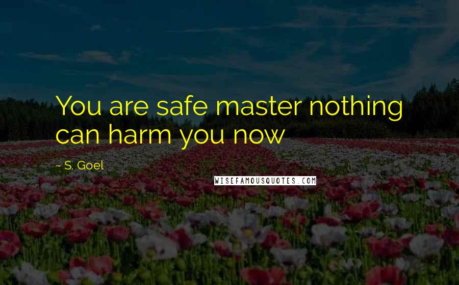 S. Goel Quotes: You are safe master nothing can harm you now
