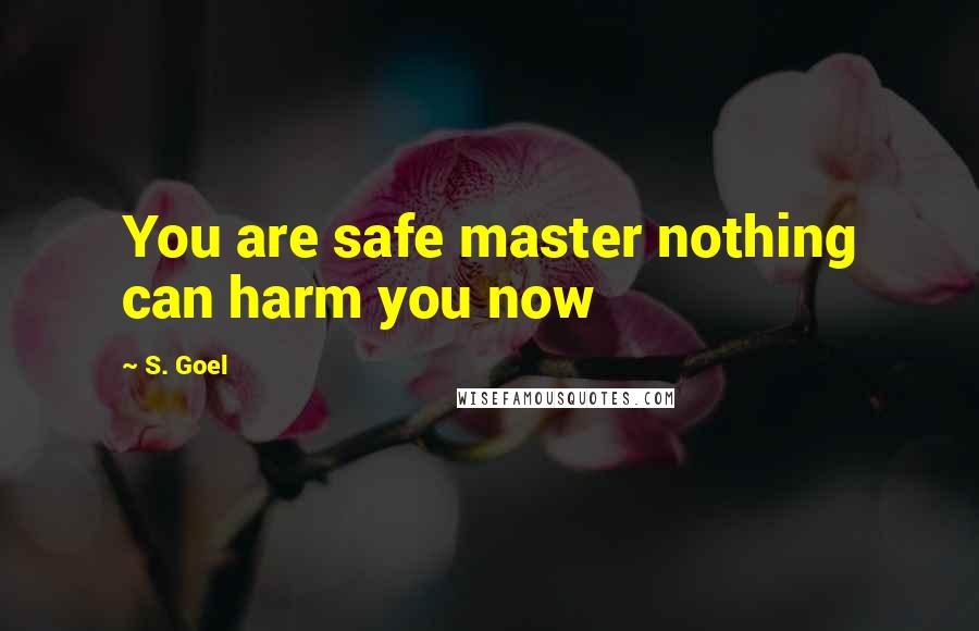 S. Goel Quotes: You are safe master nothing can harm you now