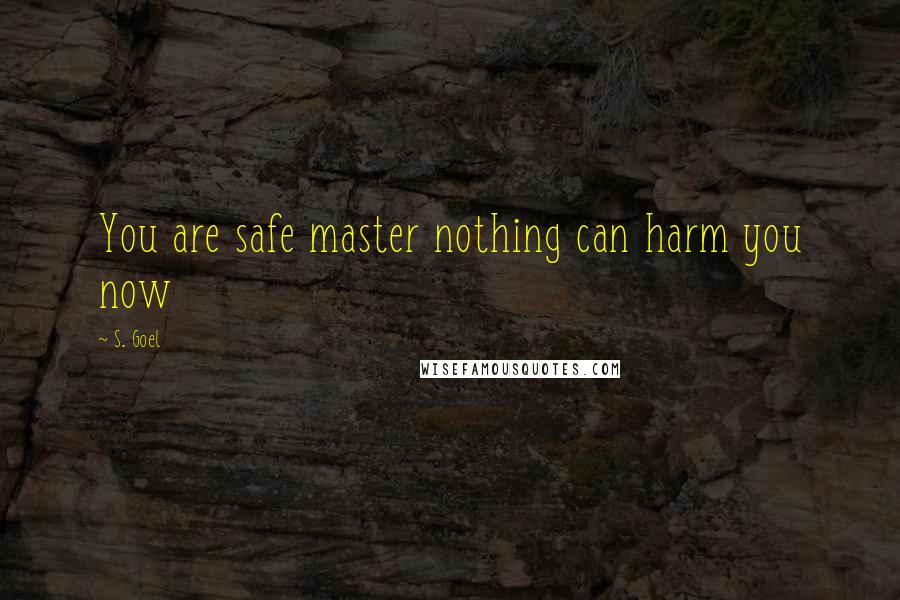 S. Goel Quotes: You are safe master nothing can harm you now