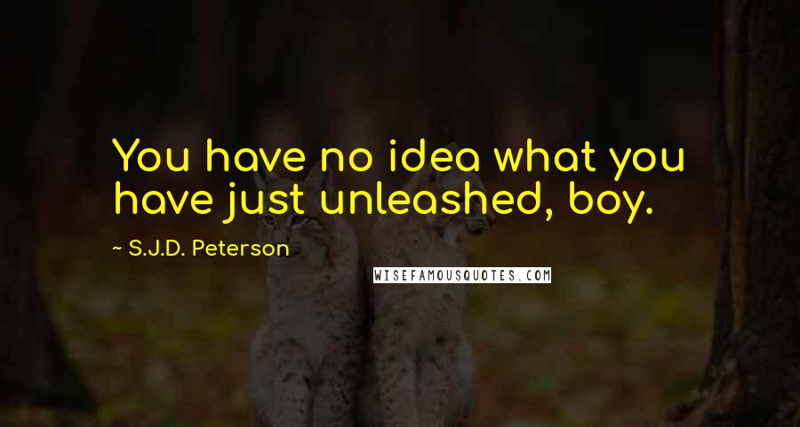 S.J.D. Peterson Quotes: You have no idea what you have just unleashed, boy.