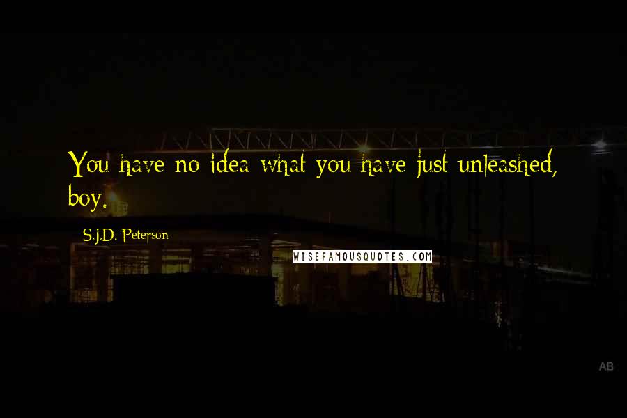 S.J.D. Peterson Quotes: You have no idea what you have just unleashed, boy.