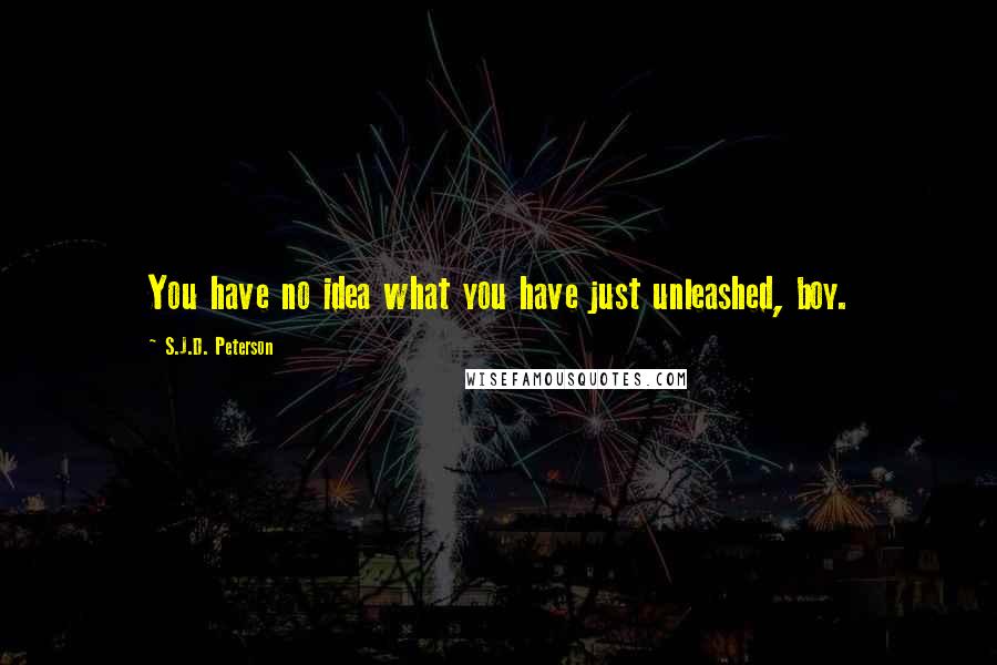 S.J.D. Peterson Quotes: You have no idea what you have just unleashed, boy.