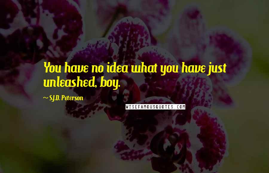 S.J.D. Peterson Quotes: You have no idea what you have just unleashed, boy.