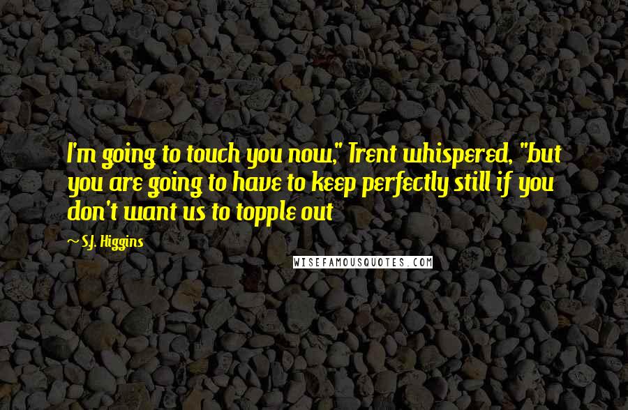 S.J. Higgins Quotes: I'm going to touch you now," Trent whispered, "but you are going to have to keep perfectly still if you don't want us to topple out