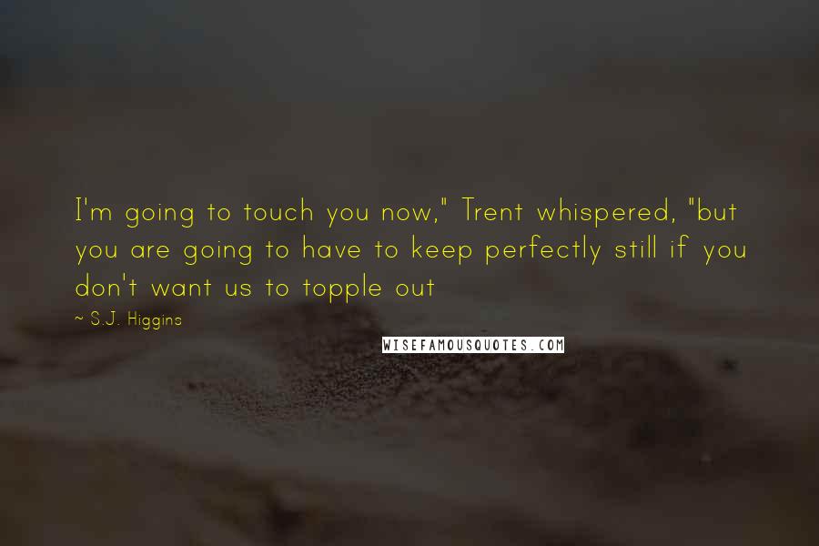 S.J. Higgins Quotes: I'm going to touch you now," Trent whispered, "but you are going to have to keep perfectly still if you don't want us to topple out