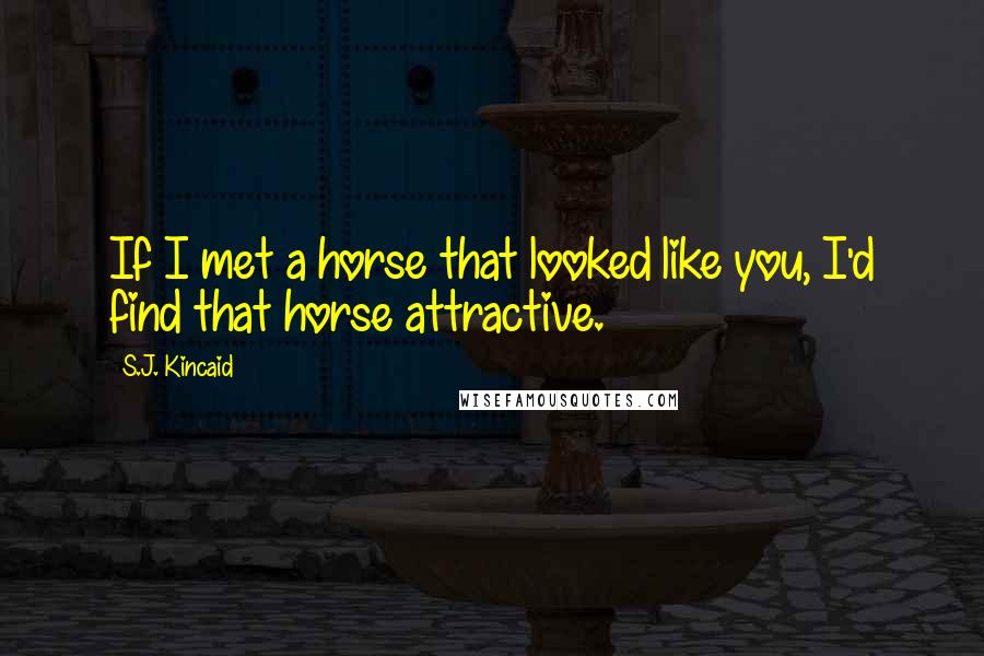 S.J. Kincaid Quotes: If I met a horse that looked like you, I'd find that horse attractive.