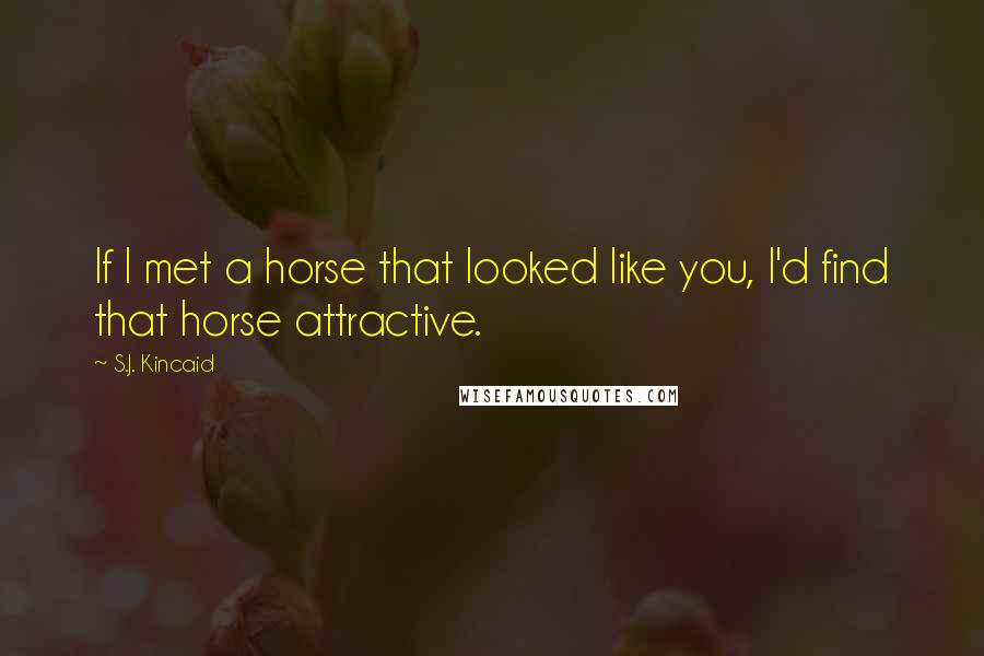 S.J. Kincaid Quotes: If I met a horse that looked like you, I'd find that horse attractive.