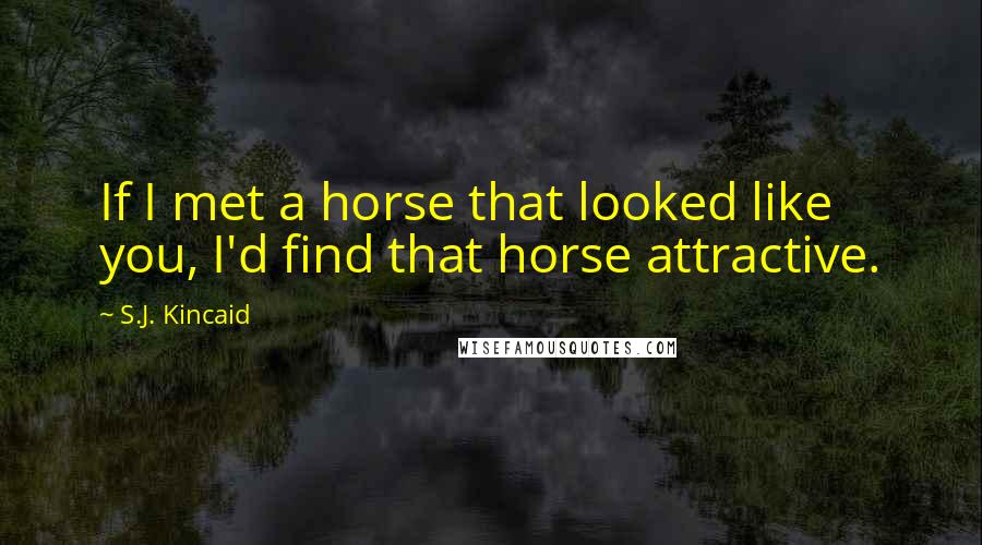 S.J. Kincaid Quotes: If I met a horse that looked like you, I'd find that horse attractive.