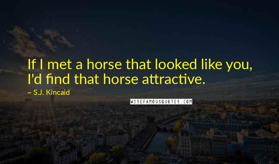 S.J. Kincaid Quotes: If I met a horse that looked like you, I'd find that horse attractive.