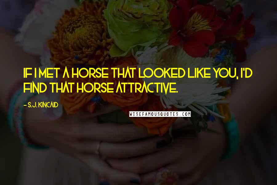 S.J. Kincaid Quotes: If I met a horse that looked like you, I'd find that horse attractive.