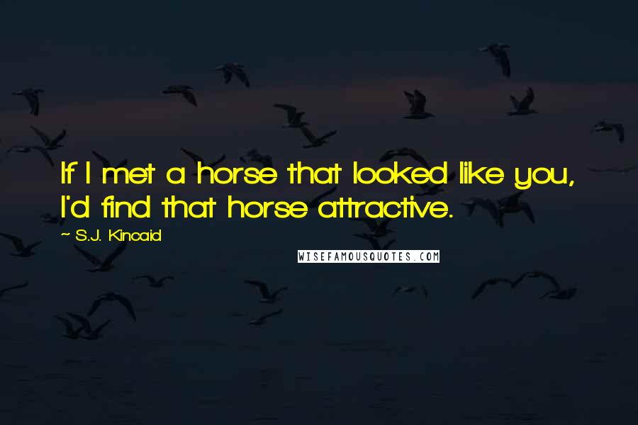 S.J. Kincaid Quotes: If I met a horse that looked like you, I'd find that horse attractive.