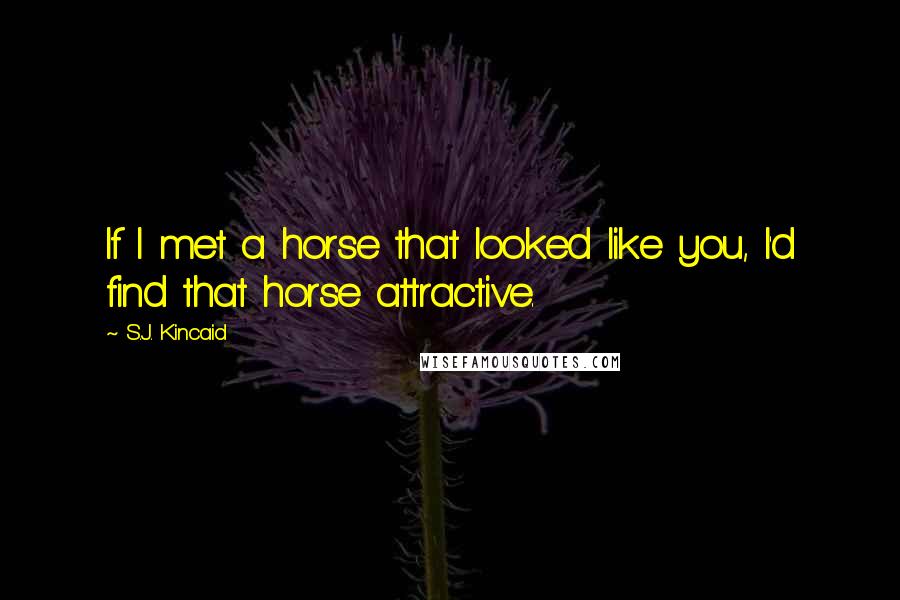S.J. Kincaid Quotes: If I met a horse that looked like you, I'd find that horse attractive.