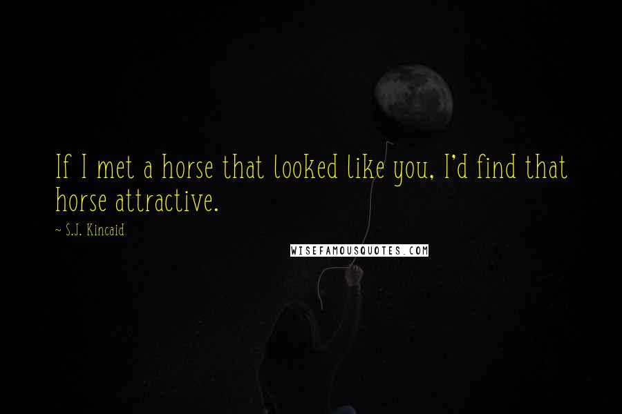 S.J. Kincaid Quotes: If I met a horse that looked like you, I'd find that horse attractive.