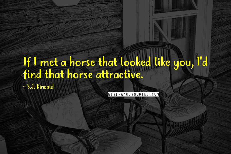 S.J. Kincaid Quotes: If I met a horse that looked like you, I'd find that horse attractive.