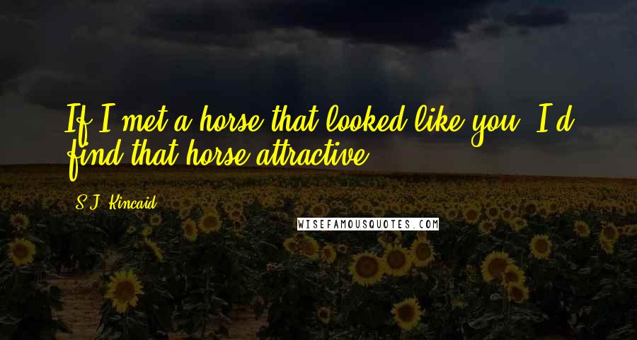 S.J. Kincaid Quotes: If I met a horse that looked like you, I'd find that horse attractive.