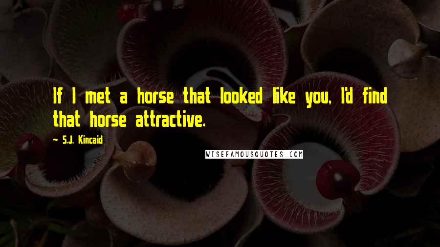 S.J. Kincaid Quotes: If I met a horse that looked like you, I'd find that horse attractive.