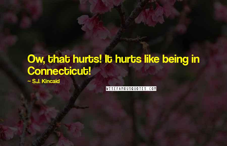 S.J. Kincaid Quotes: Ow, that hurts! It hurts like being in Connecticut!