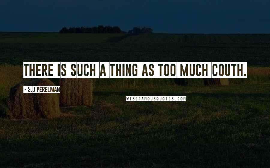 S.J Perelman Quotes: There is such a thing as too much couth.