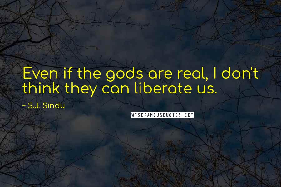 S.J. Sindu Quotes: Even if the gods are real, I don't think they can liberate us.