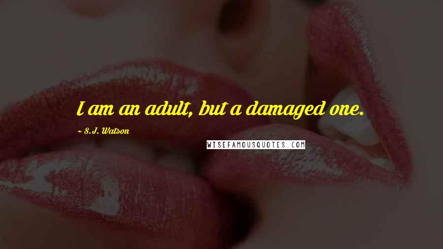 S.J. Watson Quotes: I am an adult, but a damaged one.