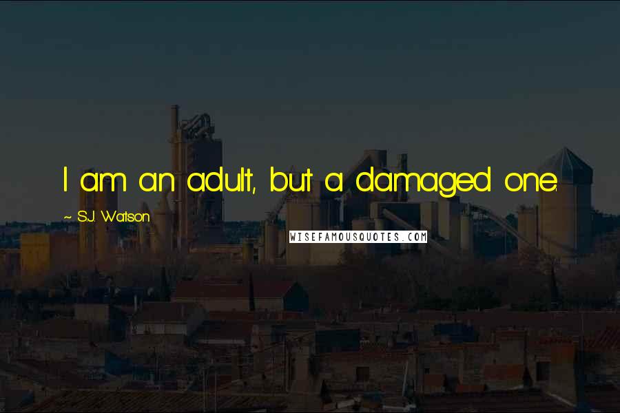 S.J. Watson Quotes: I am an adult, but a damaged one.