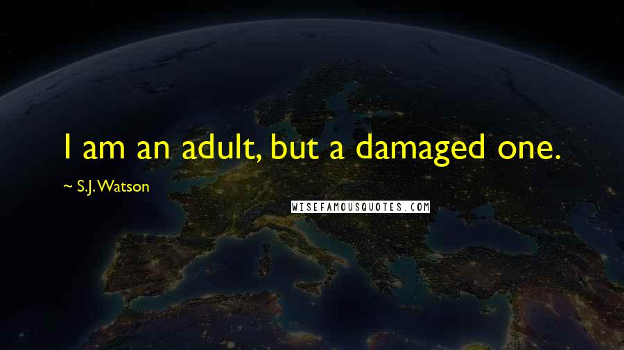 S.J. Watson Quotes: I am an adult, but a damaged one.