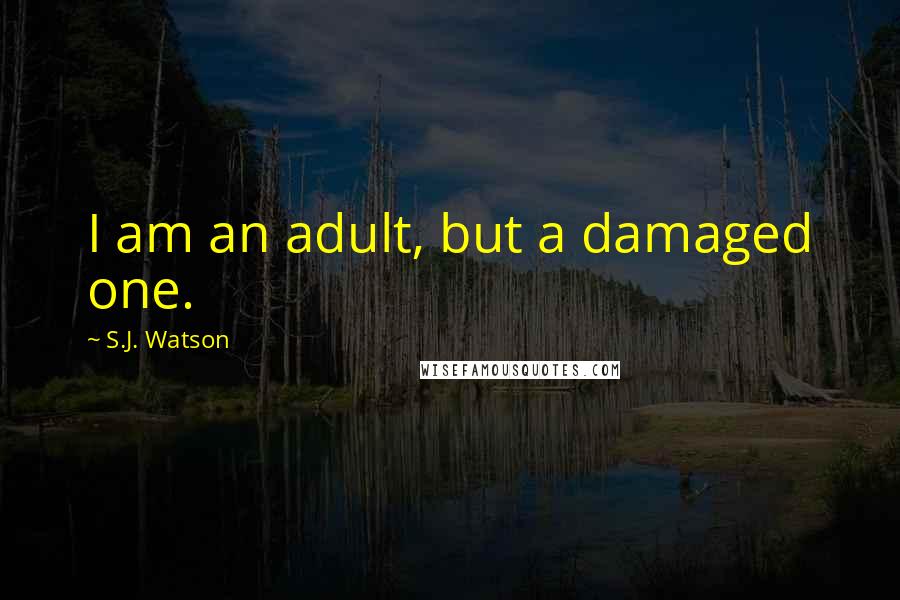 S.J. Watson Quotes: I am an adult, but a damaged one.